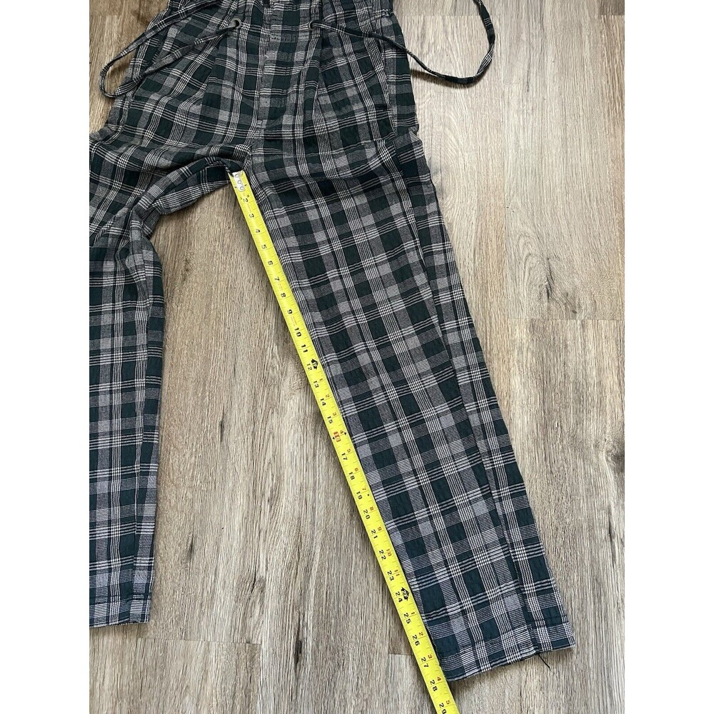 Free People Potato Sack High Rise Loose Fit Green Plaid Pant Size 0 - Picture 8 of 8